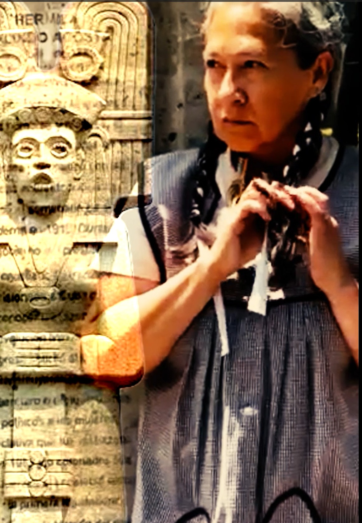 Trenza Video Still Invisible Adelina, 2023, graphite and watercolor, 8” x 8”